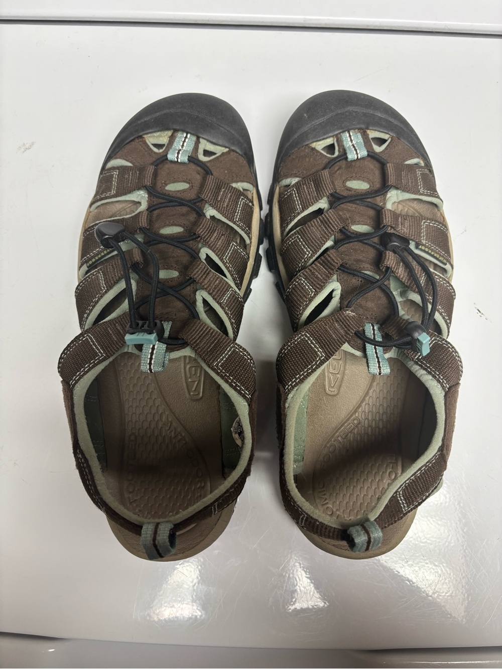 Keen Brown and Light Green Women's Outdoor Sandals
